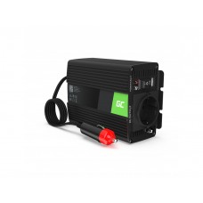 Įtampos keitiklis 12V → 220V 150/300W su USB QC 3.0  Green Cell